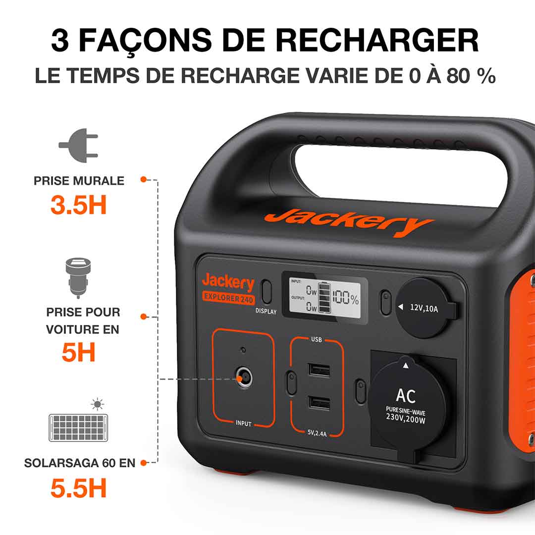 Jackery Explorer 240 Tragbare Powerstation (Generalüberholt) - Image 5